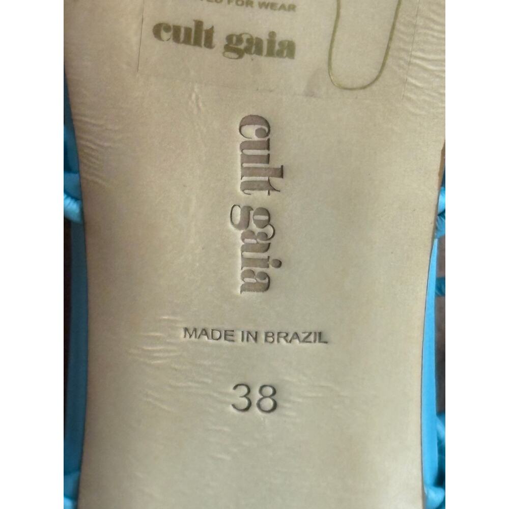 SOLD SOLD Cult Gaia NWOB Turquoise Blue Sculptural Sandal Leather Ankle Wrap 38 - Picture 8 of 8